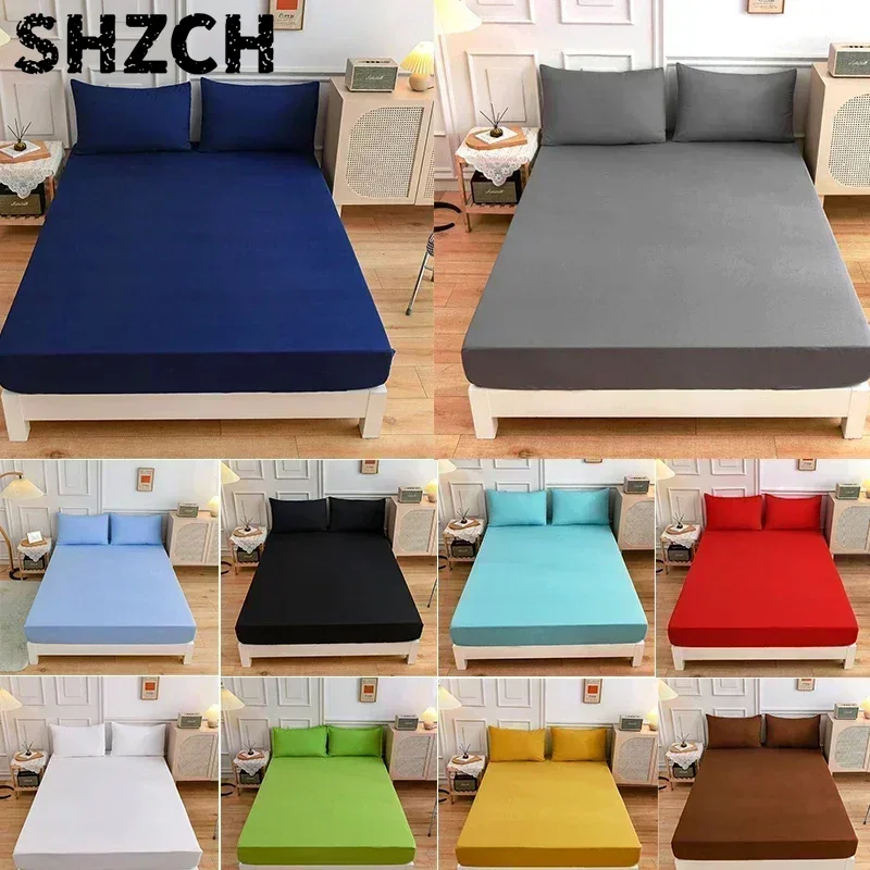 Fabric Softener Sheet - Solid Color Soft Polyester Fitted Sheet