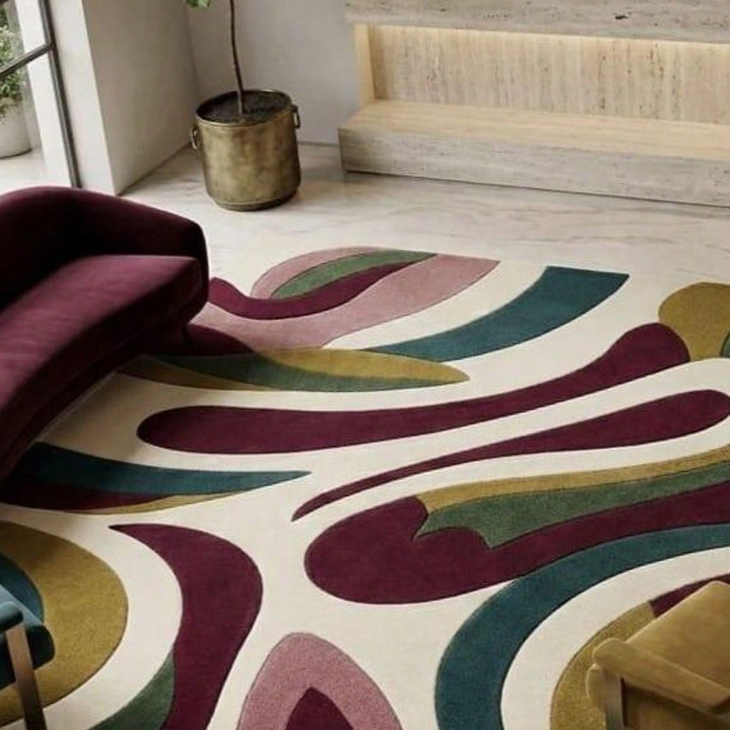 Century Textile & Sewing Supply Online Shopping - Abstract Pattern Carpet, Mid-Century Modern Style