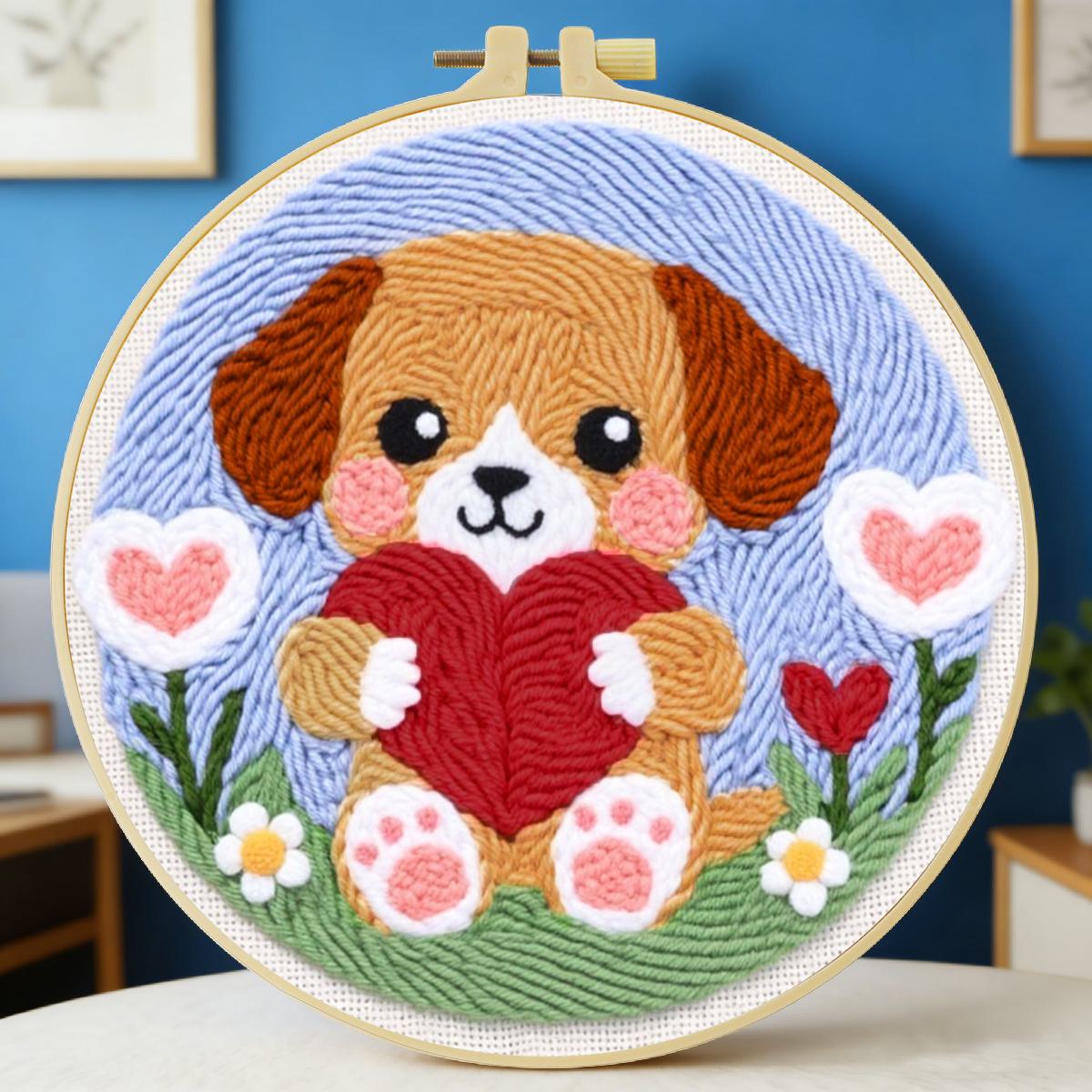 20X20CM/7.87inch Dog Punch Nee - Sewing Textile Art recension och pris