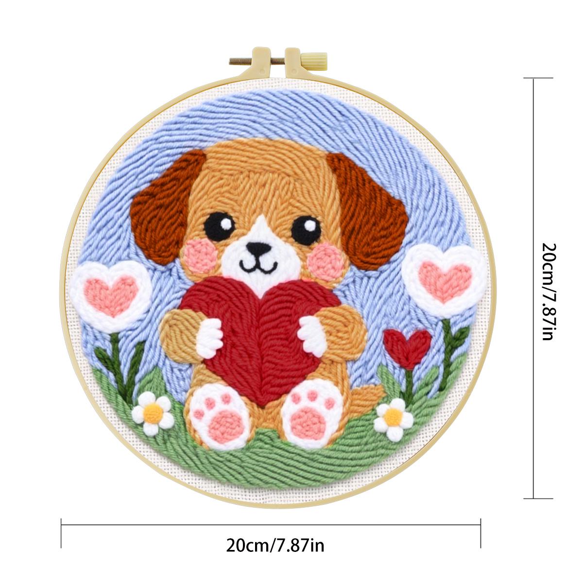 20X20CM/7.87inch Dog Punch Nee - Sewing Textile Art recension och pris
