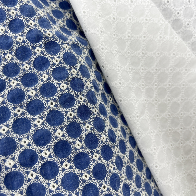 Cotton Denim Small Circle Eyel - Sewing Eyelet Fabric recension och pris