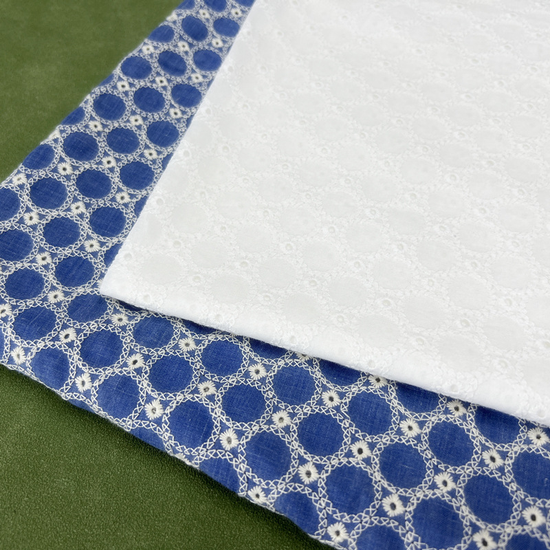 Cotton Denim Small Circle Eyel - Sewing Eyelet Fabric recension och pris