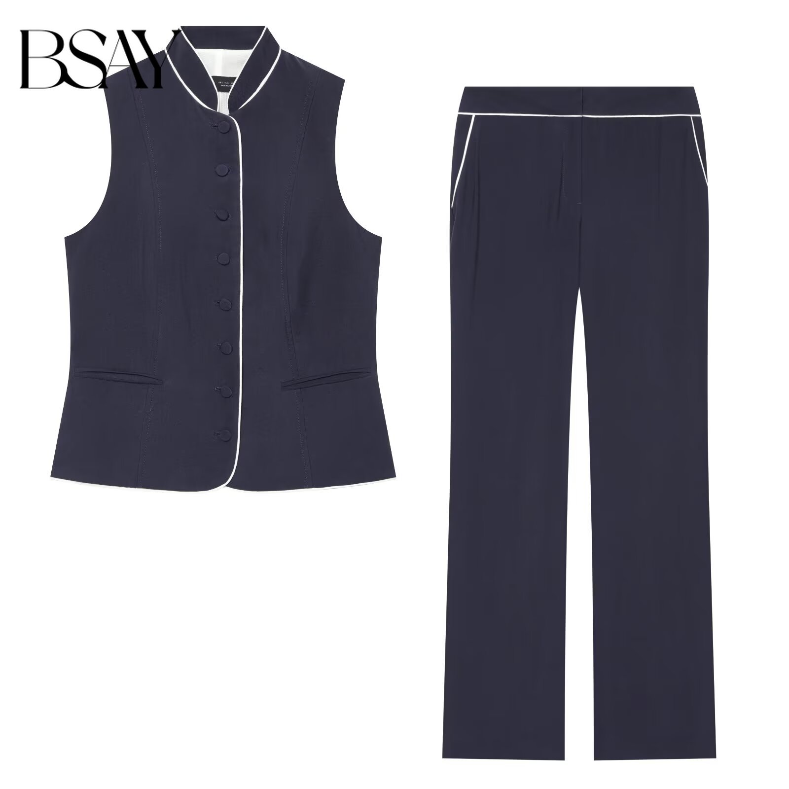 BSAY Women Contrast Stand Coll - Sewing Vest recension och pris