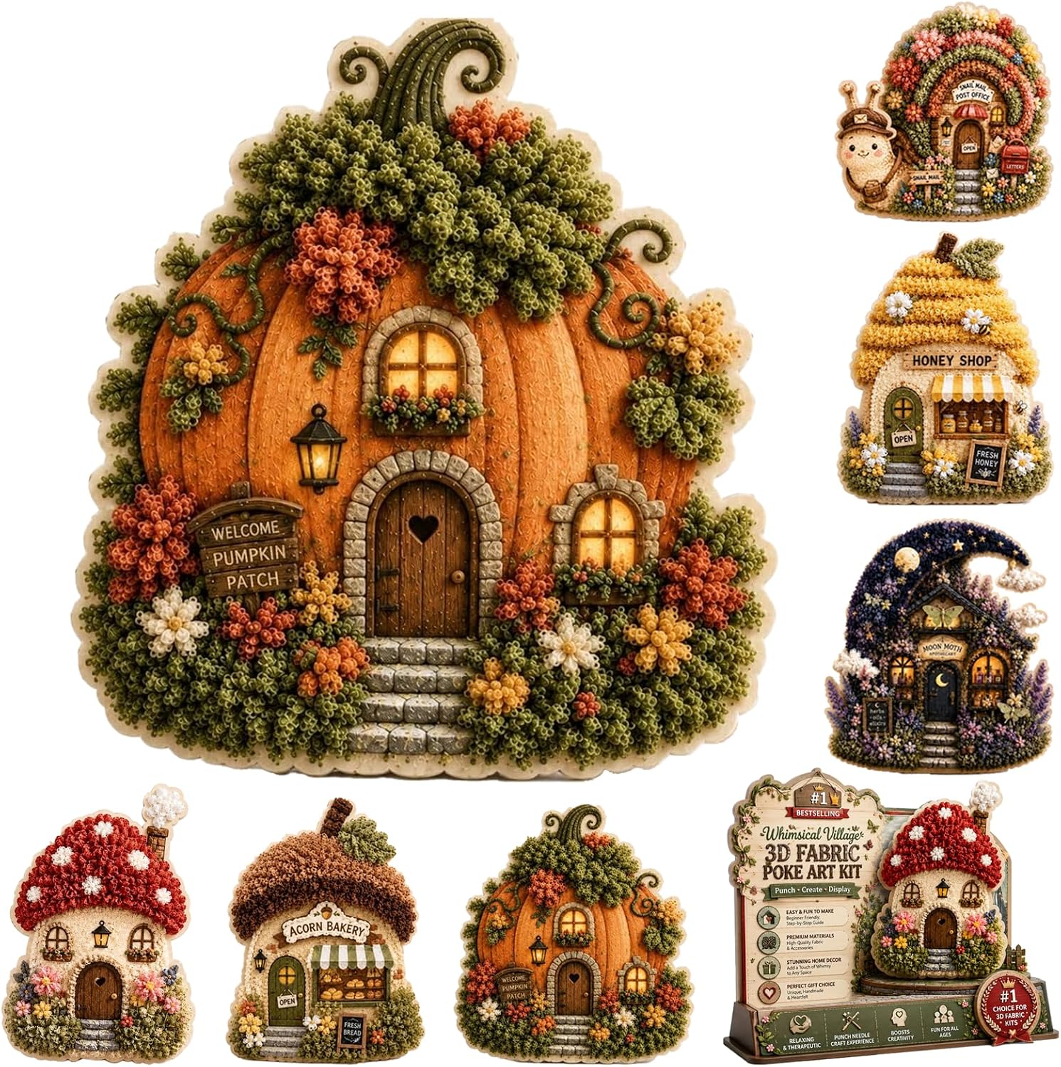 DIY 3D Fabric Poke Art Kit Whi - Sewing Textile Art recension och pris