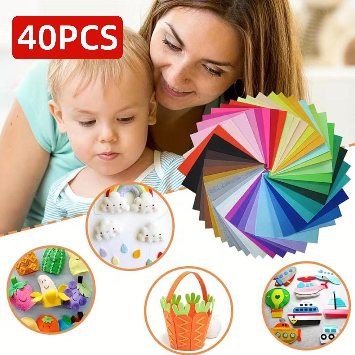 40PCS Felt Cloth Colored Felt  - Fabric Softener Sheet recension och pris