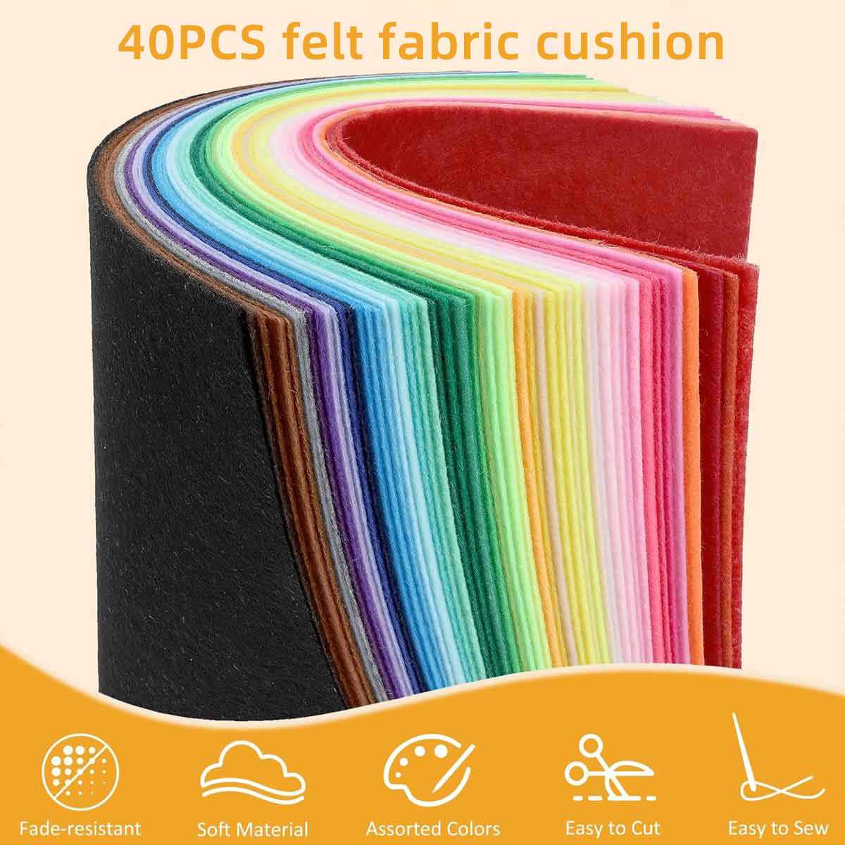 40PCS Felt Cloth Colored Felt  - Fabric Softener Sheet recension och pris