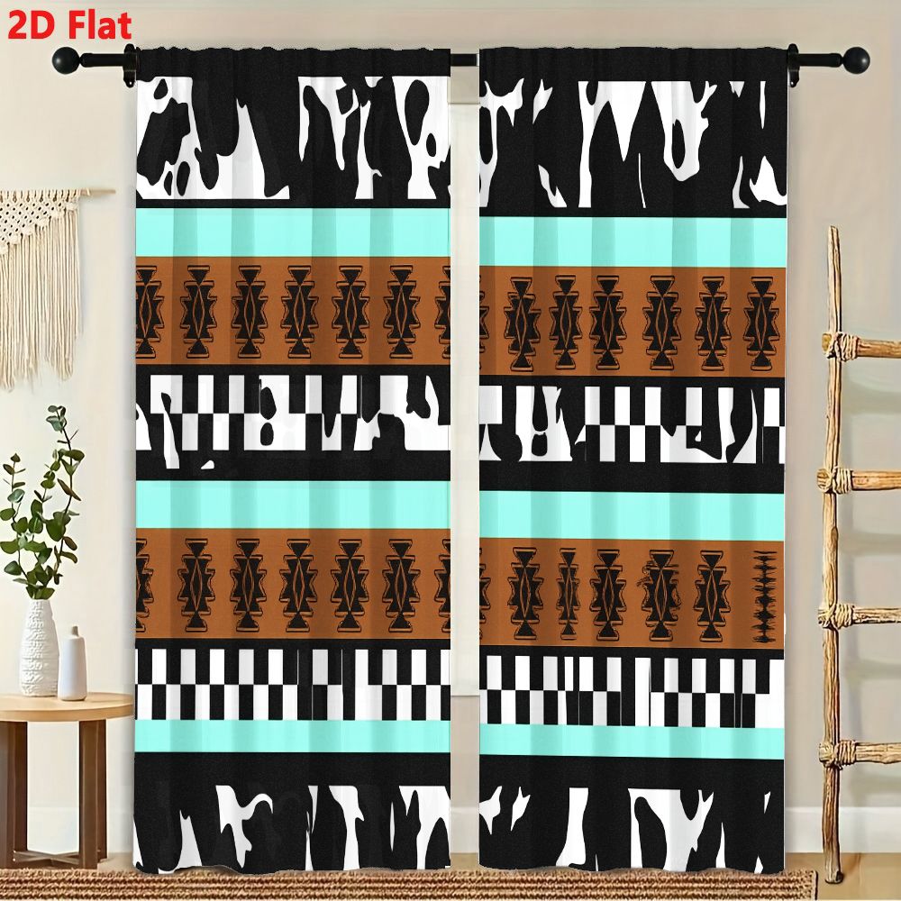 2Pcs Curtains 2D Flat Geometri - Century Textile & Sewing Supply Online Shopping recension och pris