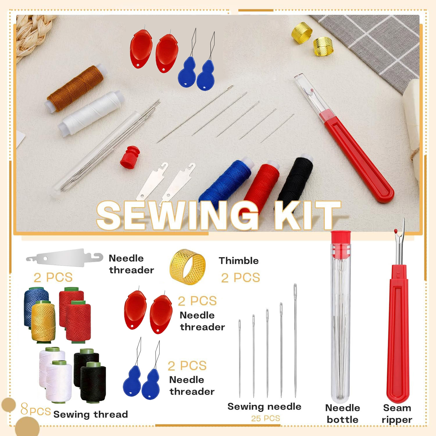43pcs Big Eye Sewing Needle Ki - Sewing Repair recension och pris