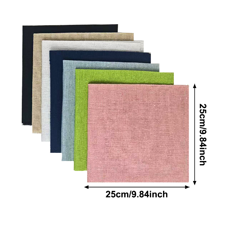 7-Piece Set of 25* 25cm Linen  - Sewing Textile Art recension och pris