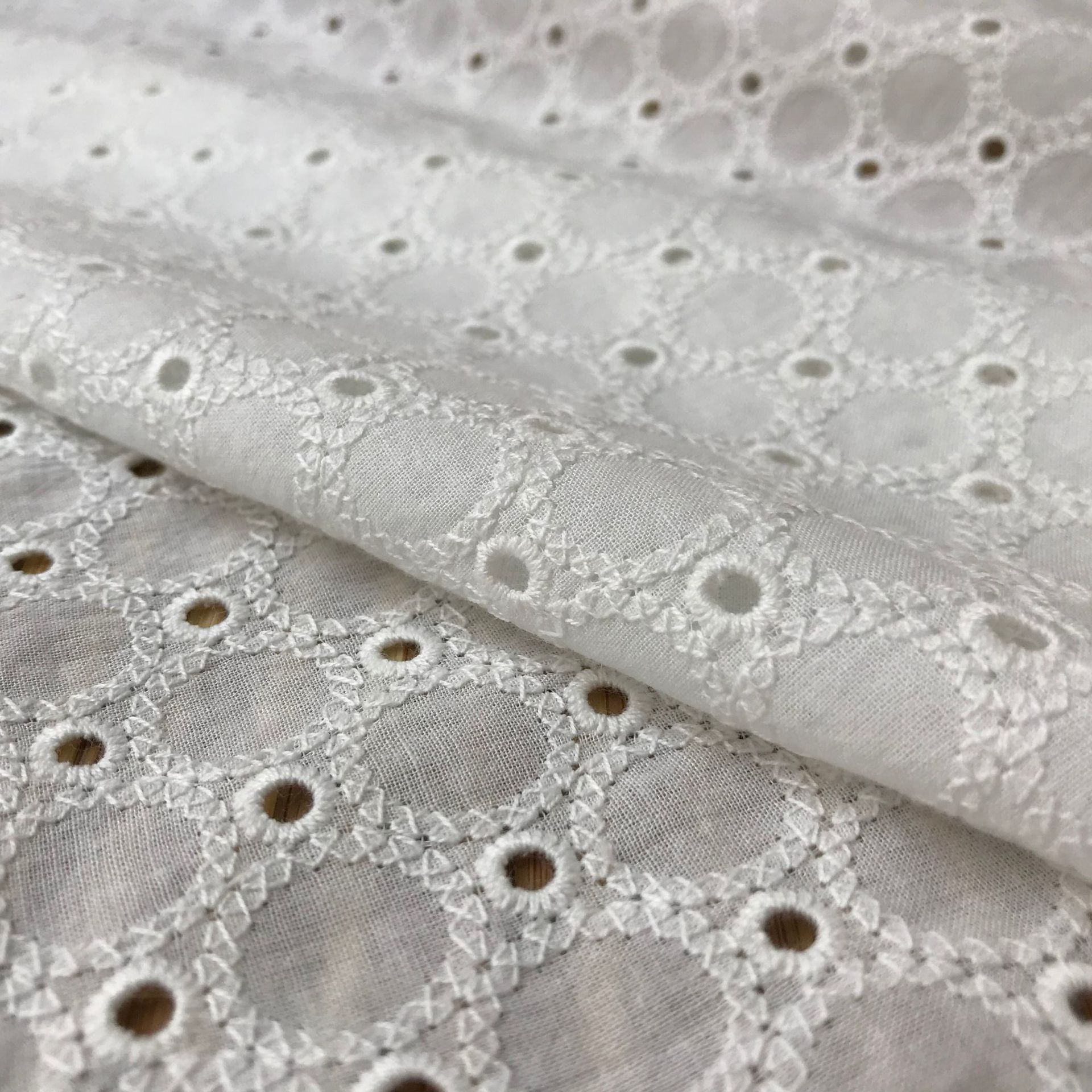 Cotton Denim Small Circle Eyel - Sewing Eyelet Fabric recension och pris