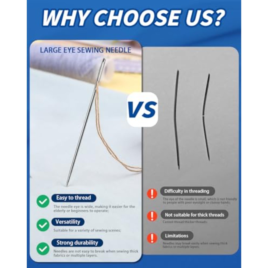 Large Eye Sewing Needles, 7 Si - Sewing Repair recension och pris
